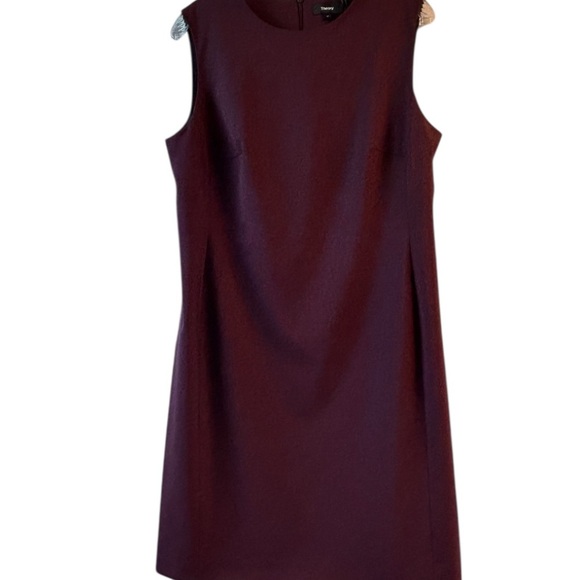 Theory sleeveless shift dress wool Mulberry - Picture 6 of 10